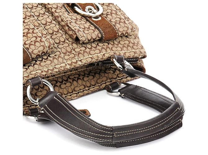 Coach Borsa Tote Soho Signature 3646 Beige Brown - vista 10