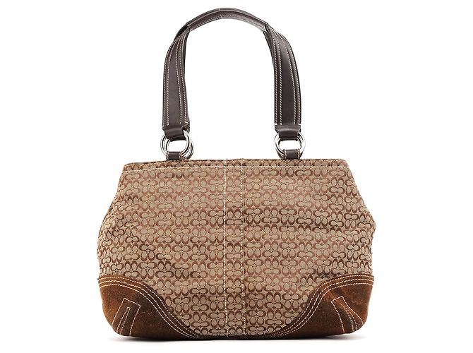 Coach Borsa Tote Soho Signature 3646 Beige Brown - vista 3