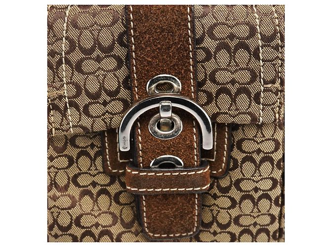 Coach Borsa Tote Soho Signature 3646 Beige Brown - vista 5