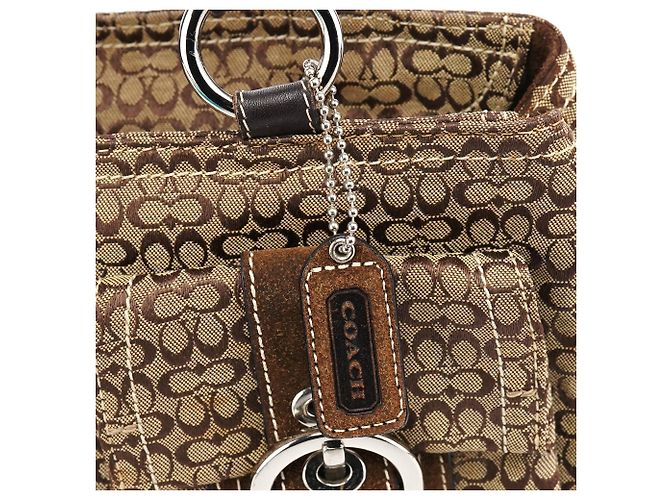 Coach Borsa Tote Soho Signature 3646 Beige Brown - vista 6