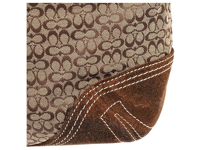 Coach Borsa Tote Soho Signature 3646 Beige Brown - vista 7