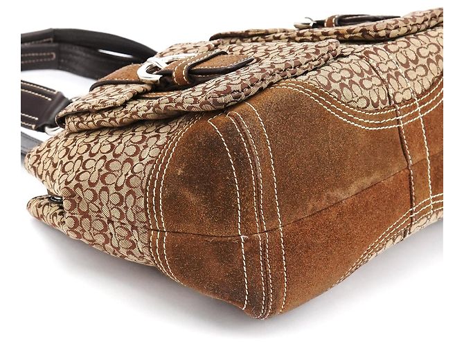 Coach Borsa Tote Soho Signature 3646 Beige Brown - vista 8
