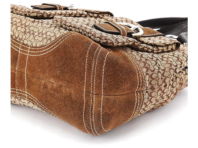 Coach Borsa Tote Soho Signature 3646 Beige Brown - vista 9
