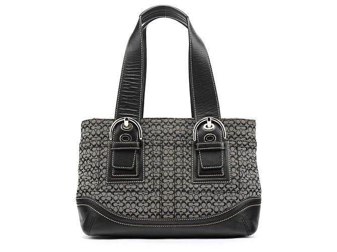 Coach Borsa Tote Soho Signature Grey Black F10927 - vista 3