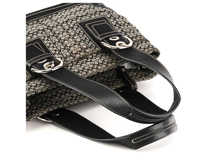 Coach Borsa Tote Soho Signature Grey Black F10927 - vista 8