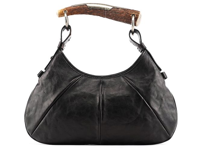 Yves Saint Laurent Borsa Mini Mombasa 2002 in pelle nera - vista 3