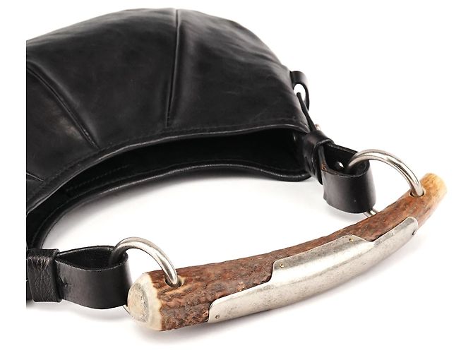 Yves Saint Laurent Borsa Mini Mombasa 2002 in pelle nera - vista 7