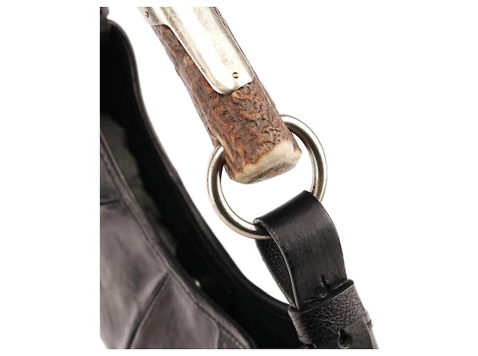 Yves Saint Laurent Borsa Mini Mombasa 2002 in pelle nera - vista 8