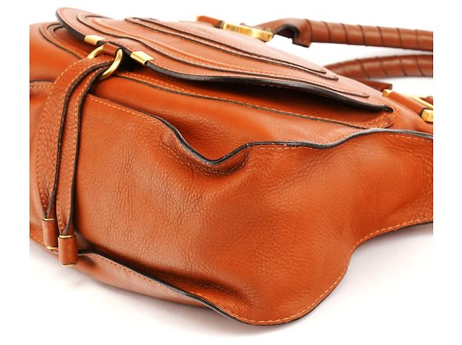 Chloé Borsa Marcie 2-Way in pelle marrone chiaro - vista 10