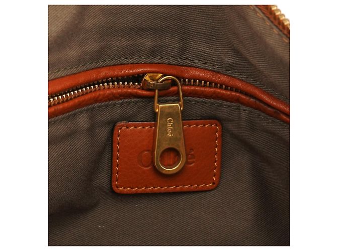 Chloé Borsa Marcie 2-Way in pelle marrone chiaro - vista 16