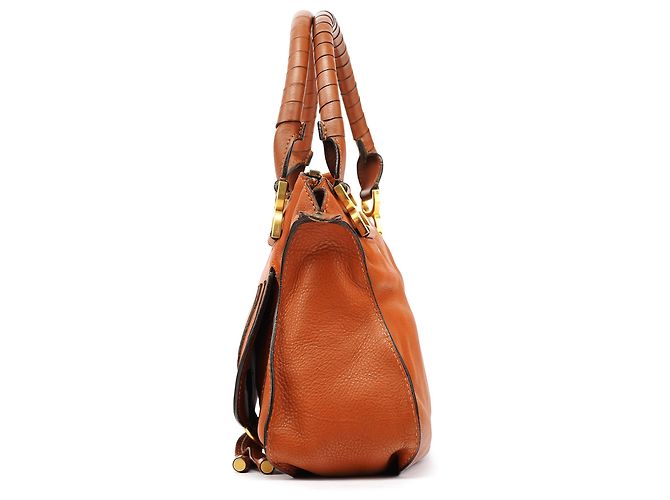Chloé Borsa Marcie 2-Way in pelle marrone chiaro - vista 2