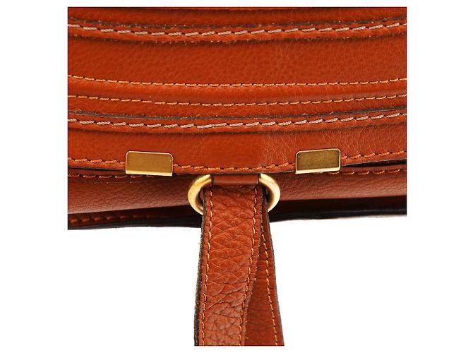 Chloé Borsa Marcie 2-Way in pelle marrone chiaro - vista 7