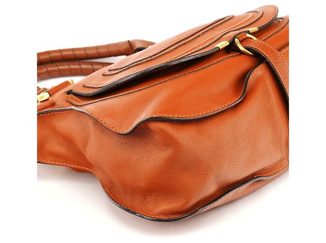 Chloé Borsa Marcie 2-Way in pelle marrone chiaro - vista 9