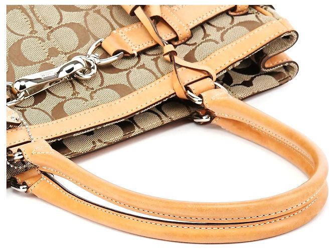 Coach Borsa Tote Signature F08K07 Beige Tan - vista 12