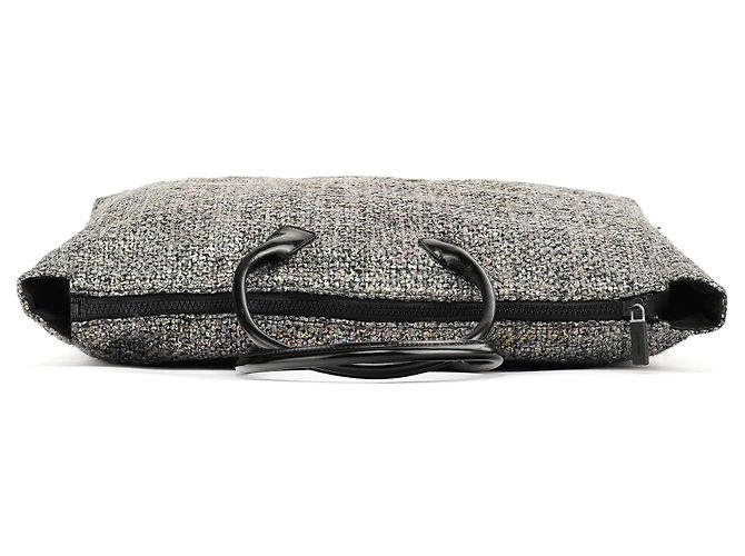 Miu Miu Borsa Tote in Tweed Olografico Grigio - vista 4