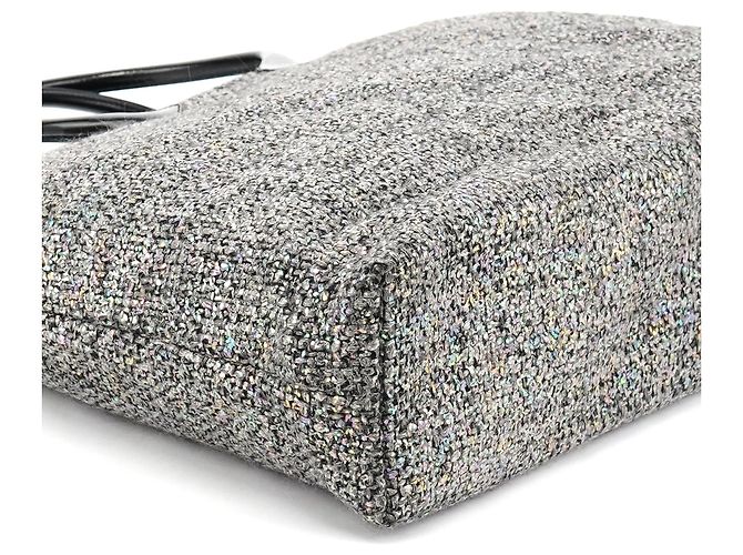 Miu Miu Borsa Tote in Tweed Olografico Grigio - vista 8