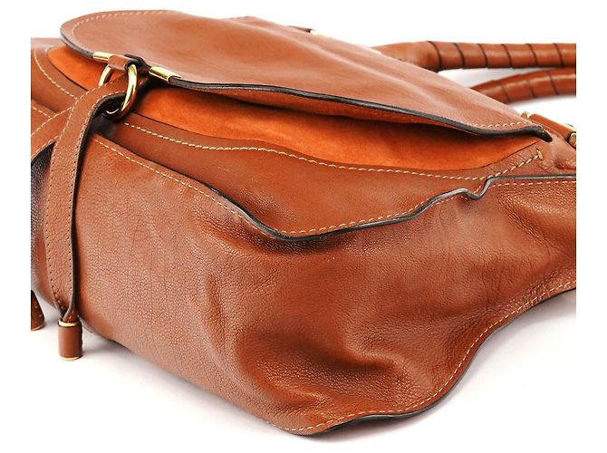 Chloé Borsa a tracolla Marcie in pelle marrone chiaro - vista 10