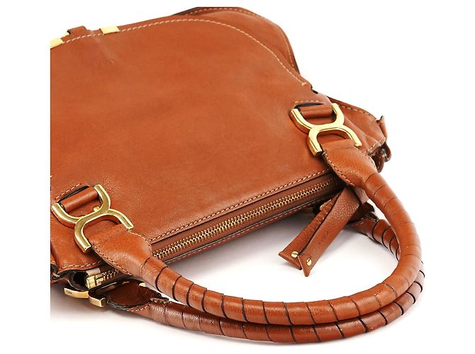 Chloé Borsa a tracolla Marcie in pelle marrone chiaro - vista 11