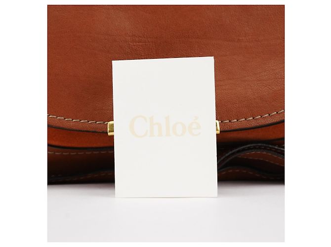 Chloé Borsa a tracolla Marcie in pelle marrone chiaro - vista 12