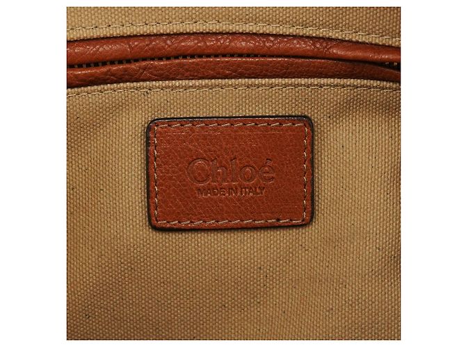 Chloé Borsa a tracolla Marcie in pelle marrone chiaro - vista 13