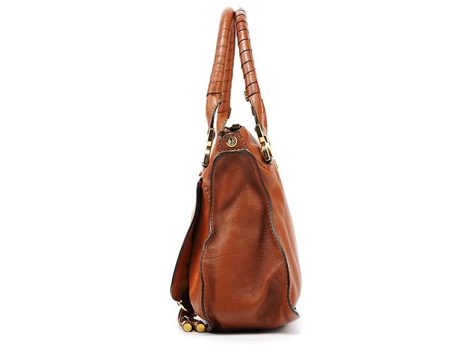 Chloé Borsa a tracolla Marcie in pelle marrone chiaro - vista 2