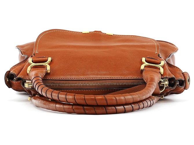 Chloé Borsa a tracolla Marcie in pelle marrone chiaro - vista 4