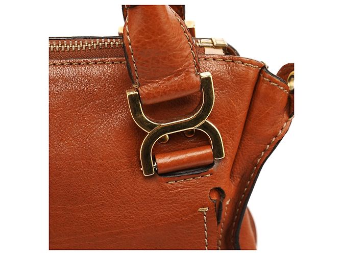 Chloé Borsa a tracolla Marcie in pelle marrone chiaro - vista 7
