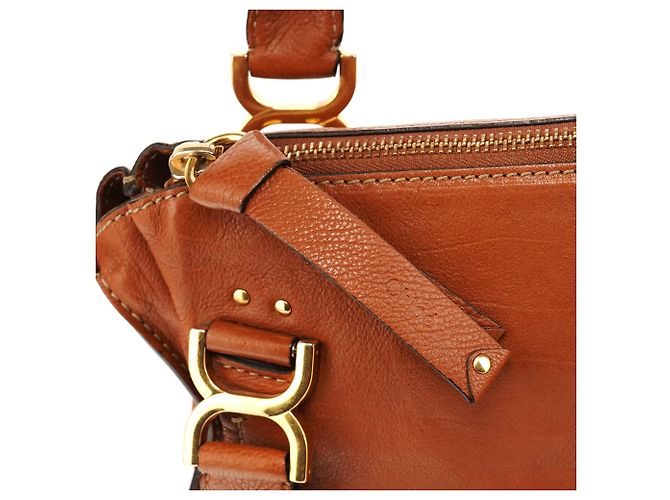 Chloé Borsa a tracolla Marcie in pelle marrone chiaro - vista 8