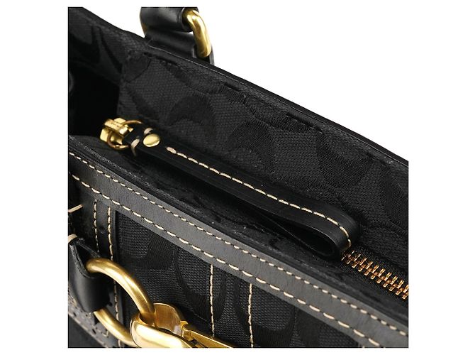 Coach 10507 Borsa Tote Hamptons in tela Signature nera - vista 10