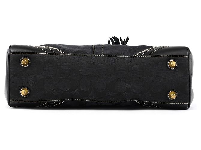 Coach 10507 Borsa Tote Hamptons in tela Signature nera - vista 4