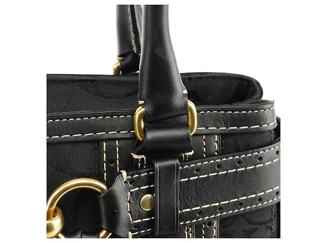 Coach 10507 Borsa Tote Hamptons in tela Signature nera - vista 6
