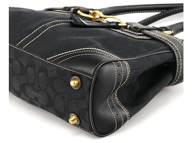 Coach 10507 Borsa Tote Hamptons in tela Signature nera - vista 8