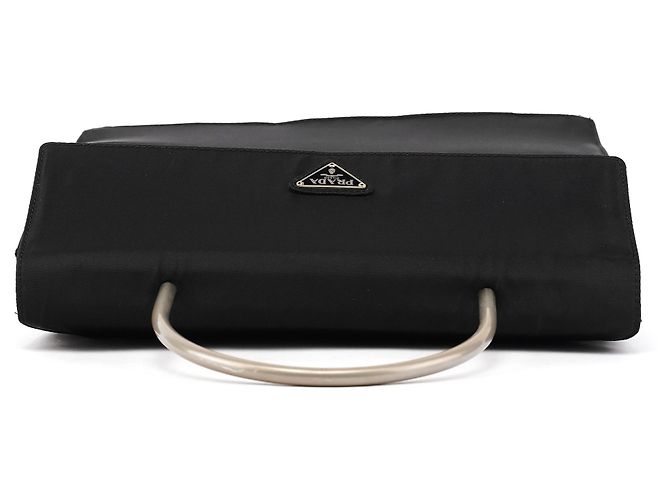 Prada Borsa Tessuto Metal nera con manico superiore - vista 4