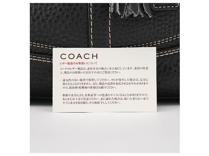 Coach Borsa Tote Hamptons in pelle martellata nera F13084 - vista 10
