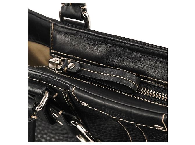 Coach Borsa Tote Hamptons in pelle martellata nera F13084 - vista 11