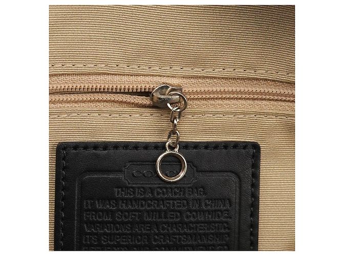 Coach Borsa Tote Hamptons in pelle martellata nera F13084 - vista 13