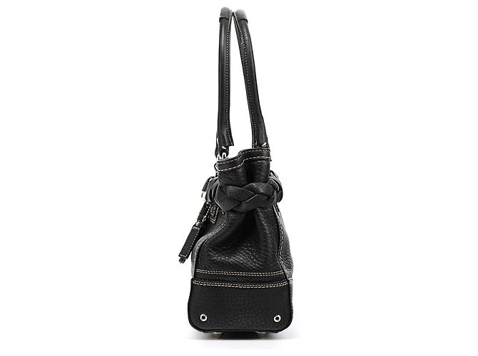 Coach Borsa Tote Hamptons in pelle martellata nera F13084 - vista 2