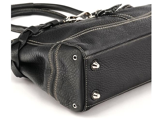 Coach Borsa Tote Hamptons in pelle martellata nera F13084 - vista 7