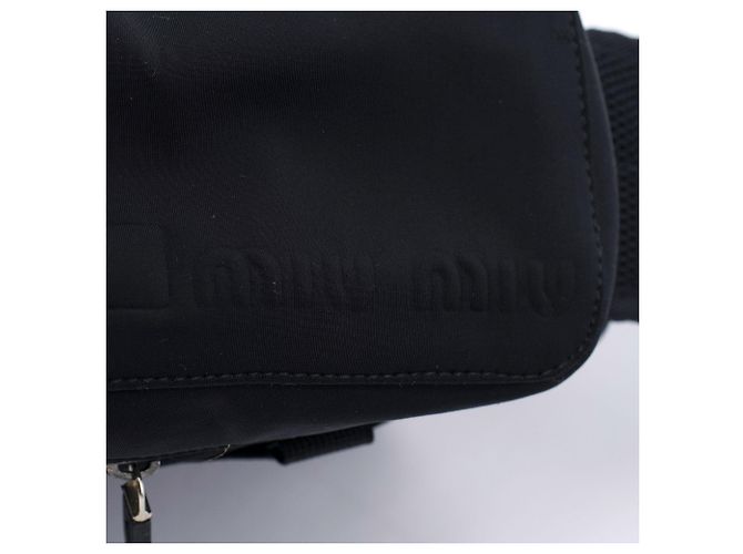 Miu Miu Borsa a tracolla tattica in neoprene nero - vista 7