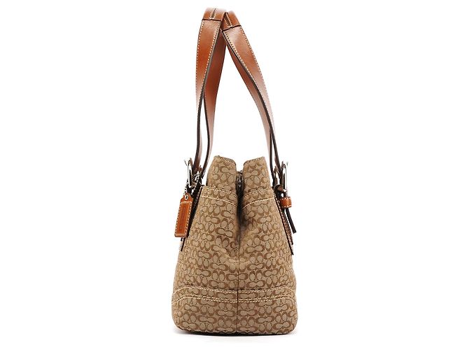 Coach Borsa Tote Soho in Tela Signature Beige e Marrone - vista 2