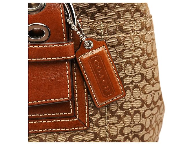Coach Borsa Tote Soho in Tela Signature Beige e Marrone - vista 5