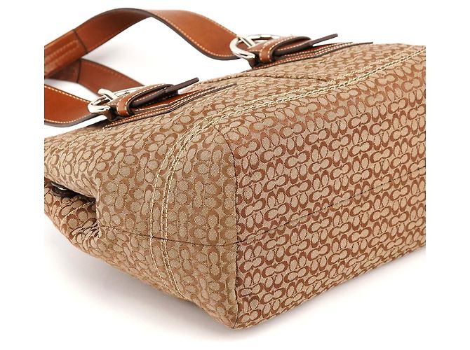 Coach Borsa Tote Soho in Tela Signature Beige e Marrone - vista 7