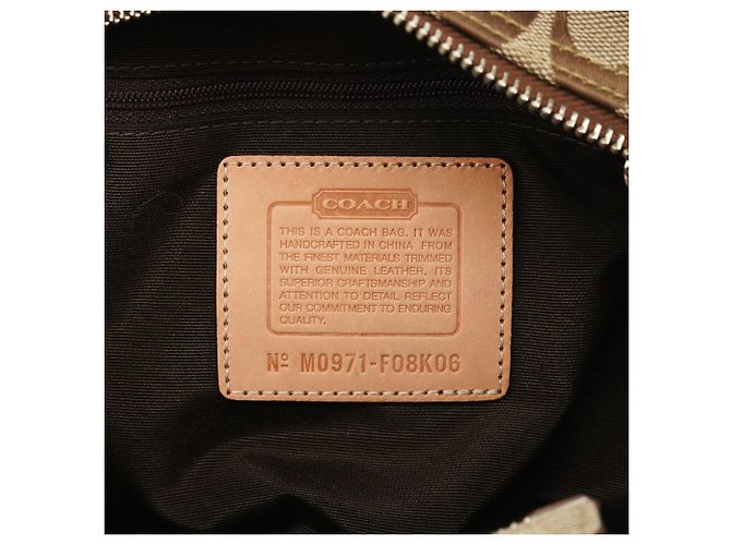 Coach Borsa Tote Hamptons Signature Beige Tan F08K06 - vista 10