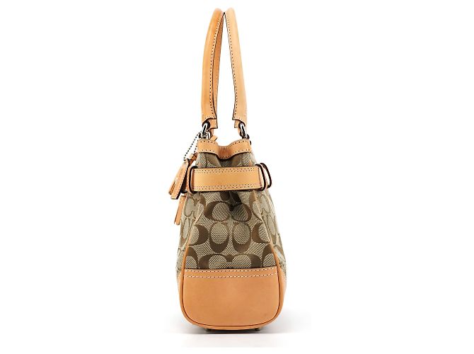 Coach Borsa Tote Hamptons Signature Beige Tan F08K06 - vista 2