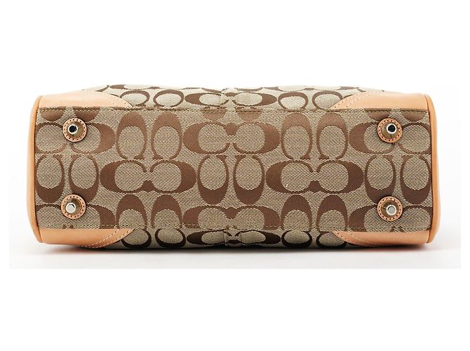Coach Borsa Tote Hamptons Signature Beige Tan F08K06 - vista 4