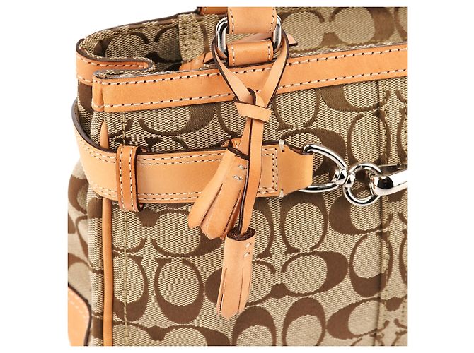 Coach Borsa Tote Hamptons Signature Beige Tan F08K06 - vista 6