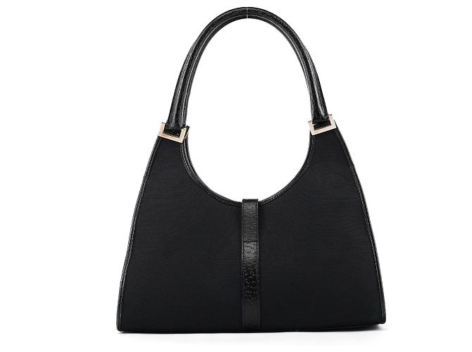 Gucci 002 1067 Borsa a spalla Jackie in tela nera - vista 3
