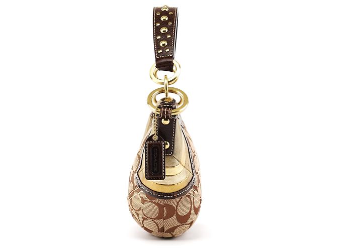 Coach 6424 Borsa a tracolla hobo borchiata Signature Beige Brown - vista 2