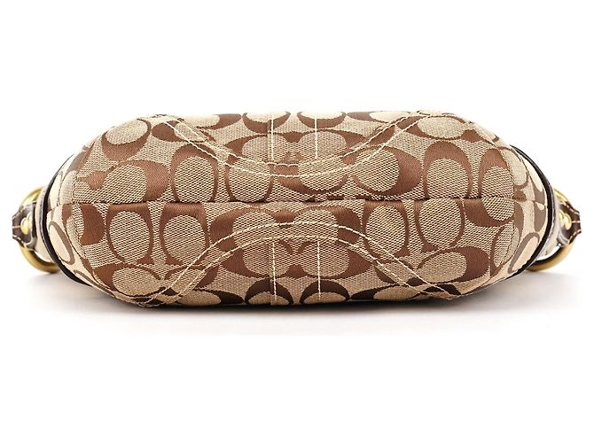 Coach 6424 Borsa a tracolla hobo borchiata Signature Beige Brown - vista 5