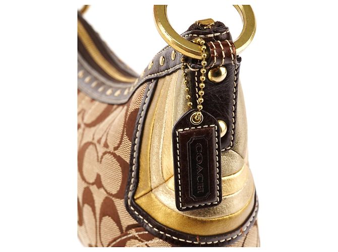 Coach 6424 Borsa a tracolla hobo borchiata Signature Beige Brown - vista 6